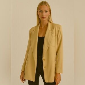 Vintage Cream Wool Blazer